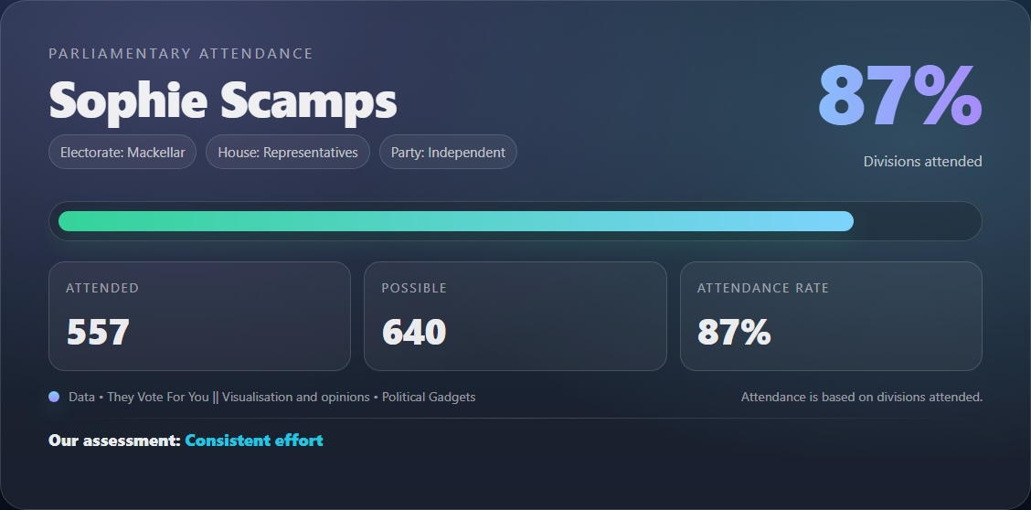 Parliamentary attendance chart