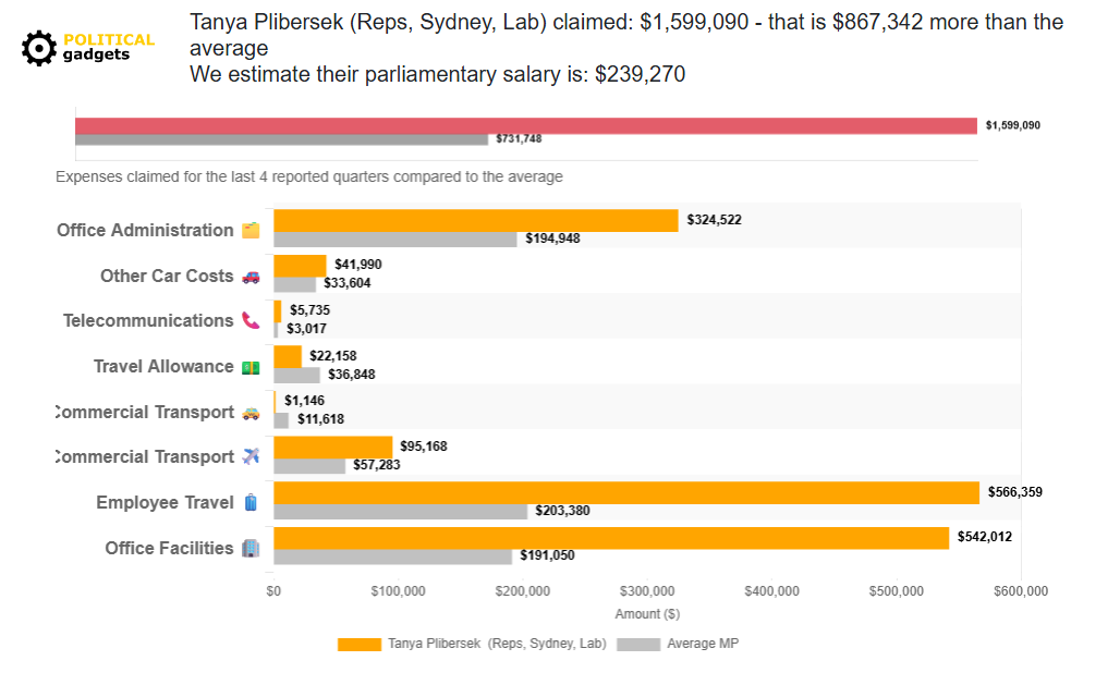 Politician expenses chart