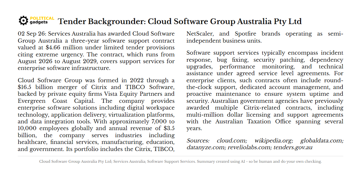 Tender backgrounder chart