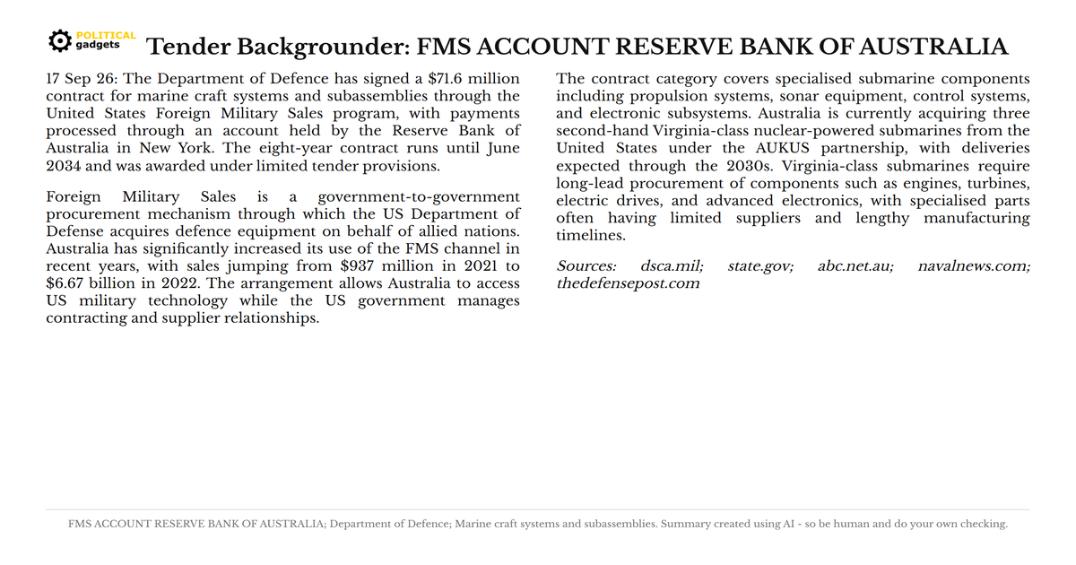 Tender backgrounder chart