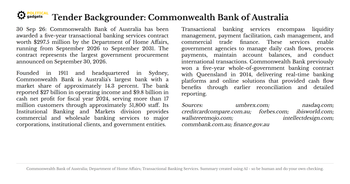 Tender backgrounder chart