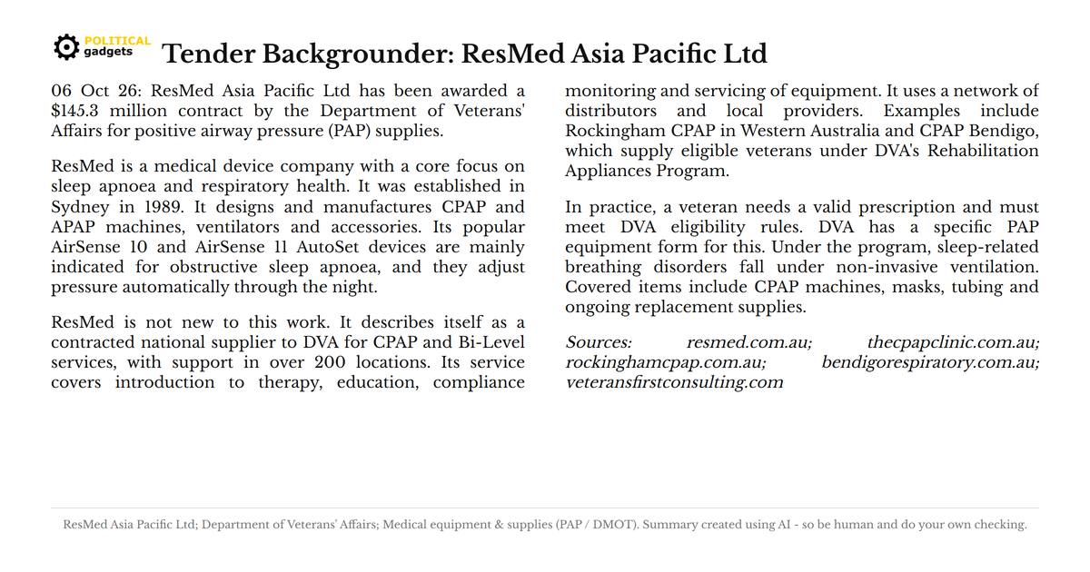 Tender backgrounder chart